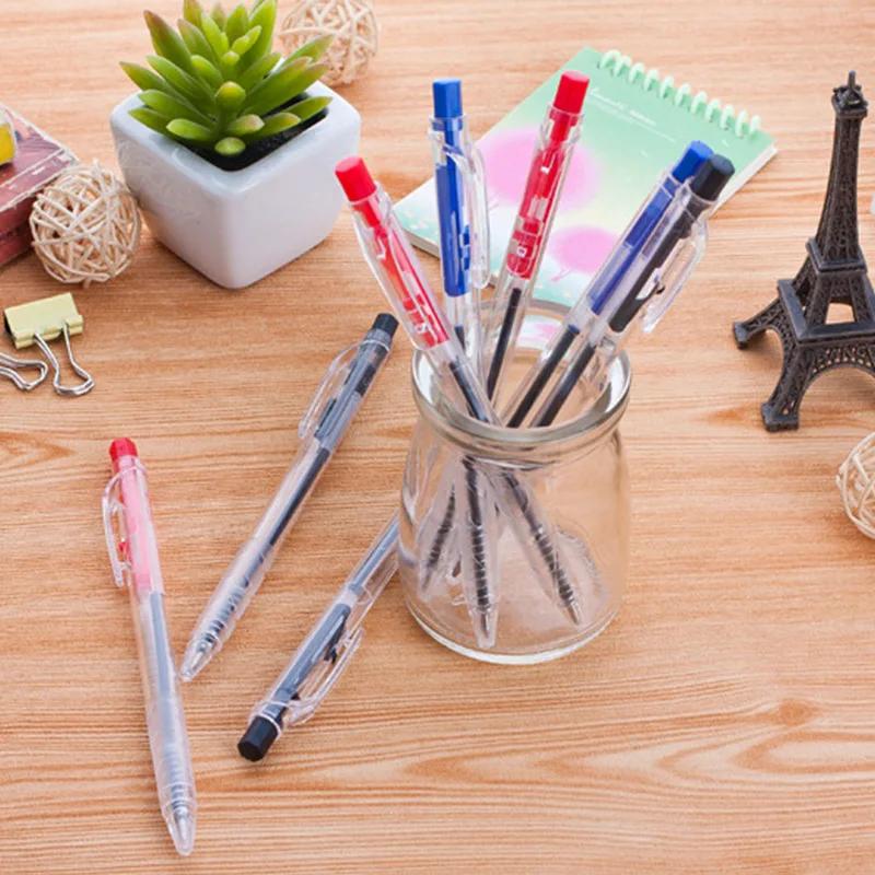 10 Pcs/set 0.7mm Retractable Ballpoint Pen Simple Press Ball Pen Wholesale Gel Pens Student Stationery Office Accessories