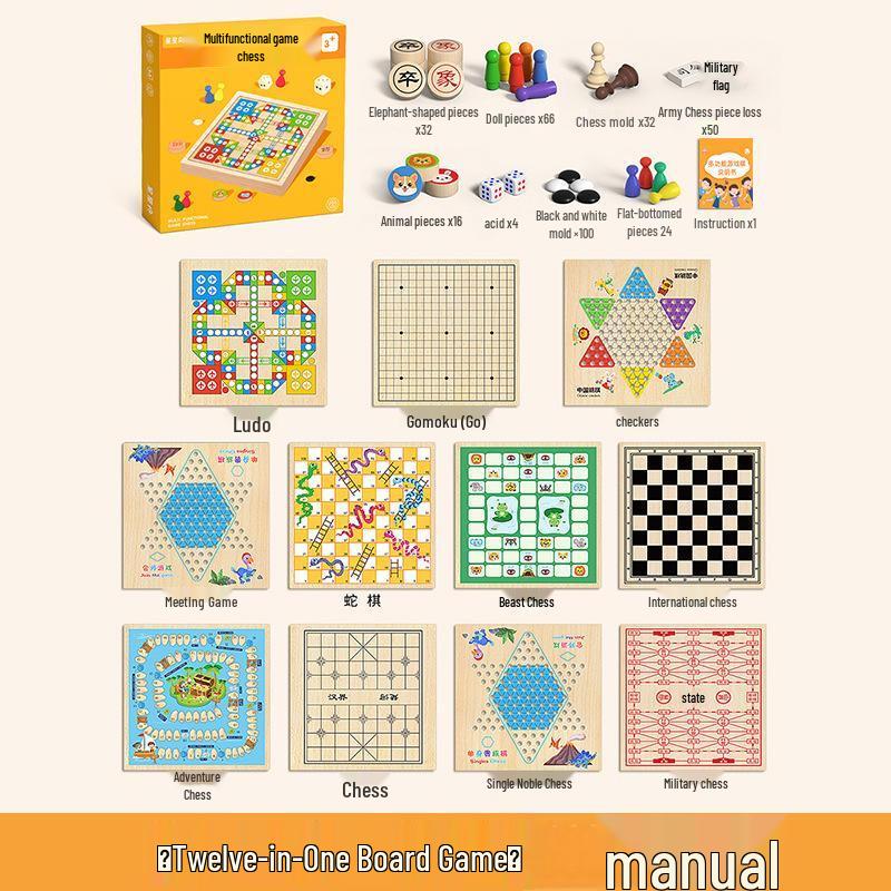 Brangdy 12-in-1 Multifunction Kids  Board Game Set