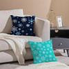 C-Weihnachten Schneeflockenmuster Kissenbezug Quadratisches Kissen Schlafzimmer Sofa Freizeit Komfortkissen Wohnzimmer Heimdekoration