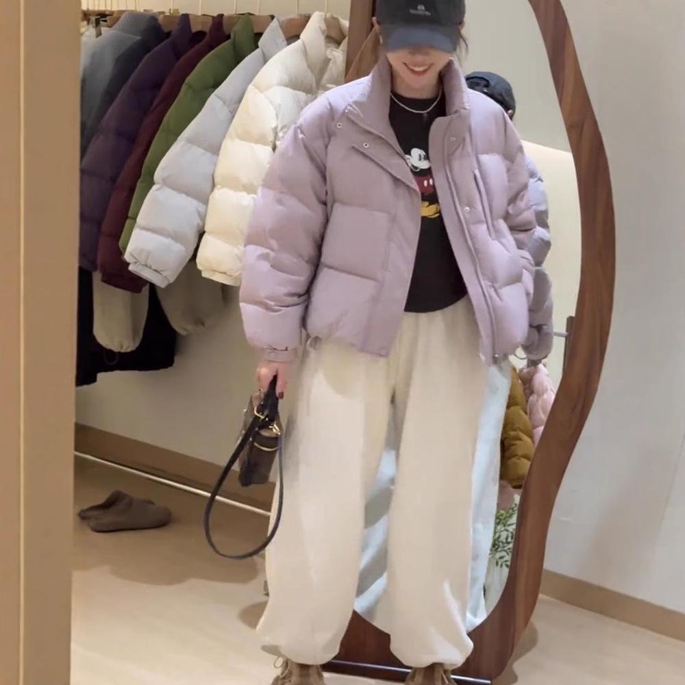 Women's 2024 Winter Down Cotton Short Stand-Up Collar Loose-Fit Jacket