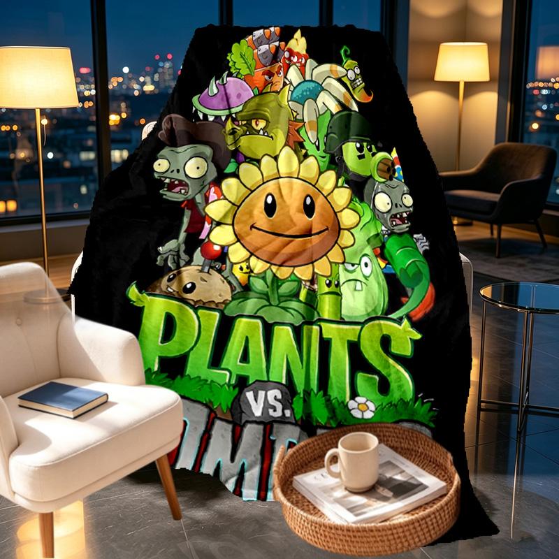 Plants vs. Zombies Print Blanket - Soft & Comfortable, for Bedroom, Travel, Sofa, Home Decoration - Birthday Christmas Gift for Friend