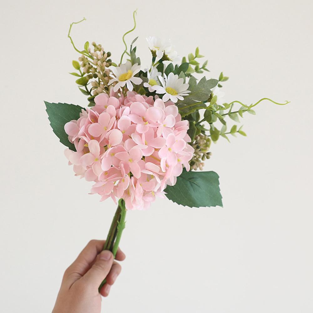 

Realistic Hydrangea Flowers Plastic Flower Arrangement Home Hotel Table Decor розовый