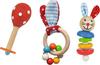 Eichhorn 100017045 Baby Starter Toy Set with Maraca, Sound Rattle, and Rabbit Teether, 3-Piece, for Babies 3 Months and Up