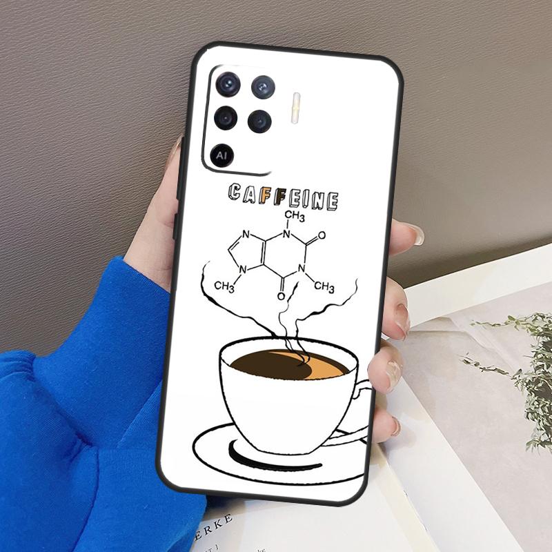 Science Chemistry Caffeine Case For Oppo A77 A57 A17 A60 A80 A40 A74 A54 A94 A78 A98 A18 A38 A58 A96 A76 A16 A15 A5 Pro