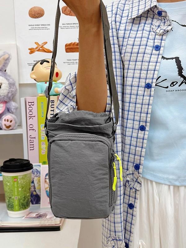 Casual Nylon Shoulder Pack With Zipper Pocket For Daily Use And Outdoor Activities