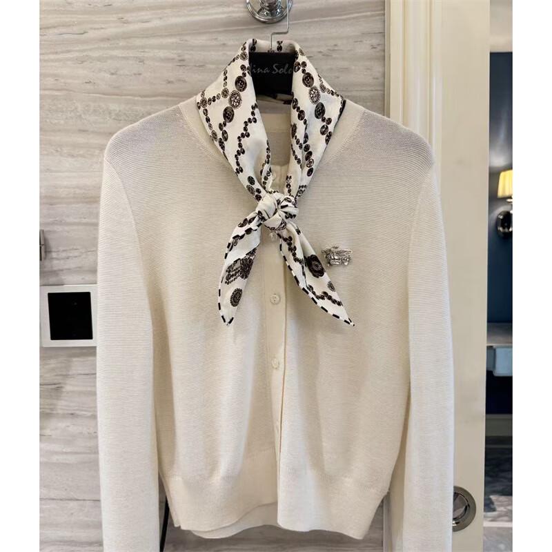 NINA SOLOR Quad-Patch Art Jacquard Mulberry Silk Scarf