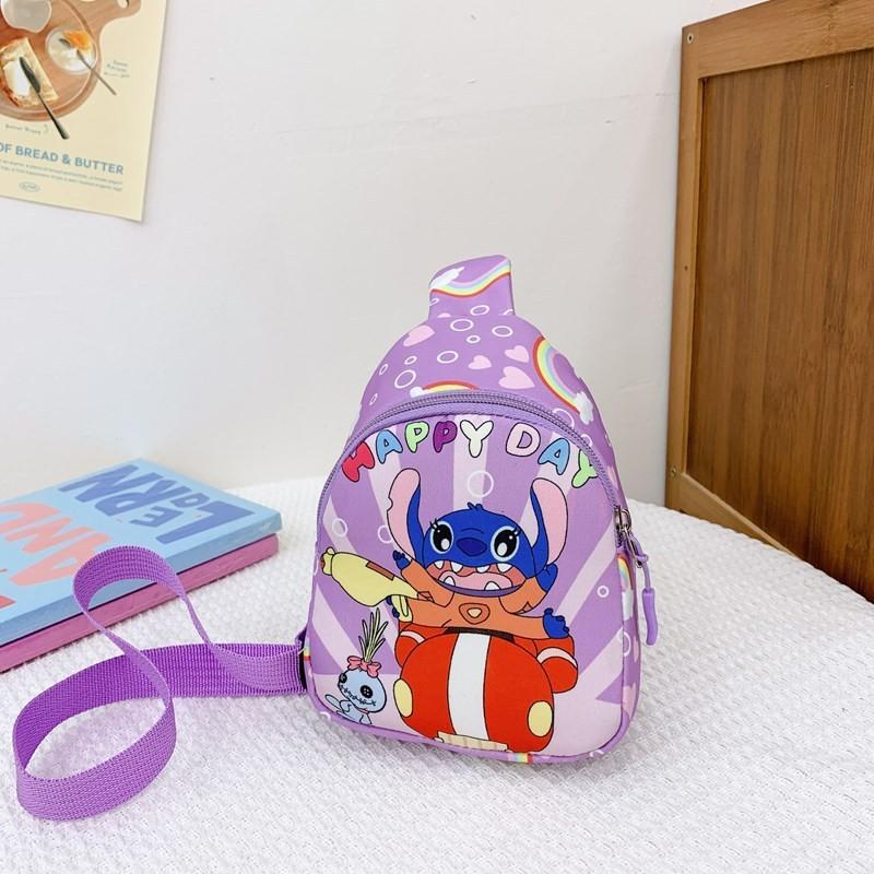 Bluey Stitch Cartoon Kids Mini Shoulder Bag With Breathable Nylon For Daily Use