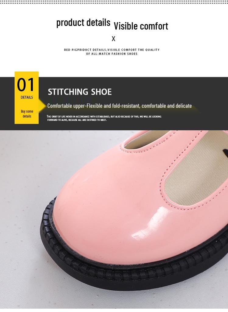 Children's Girls Princess Leather Flats - Soft Sole Spring/Autumn 2026 Student Performance Shoes