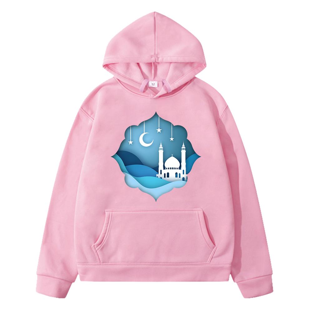 Ramadan Mubarak Print Hoodies Sweatshirt Muslim Boy Gir Clothes Y2k Sudadera Kids With Moon Ramadan Kareem Clothe Festive Outfit