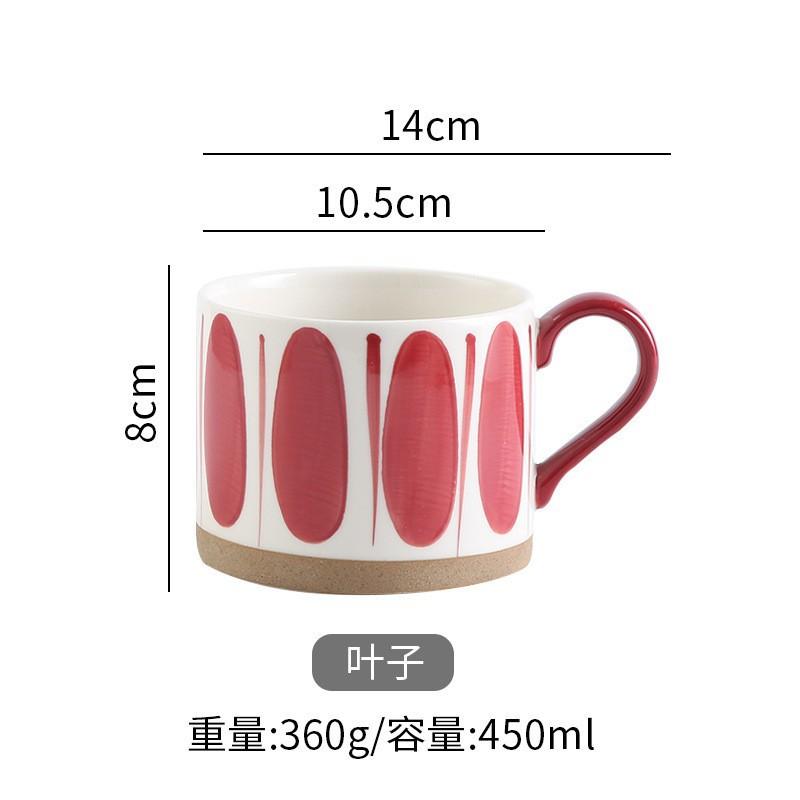 Hand-Painted Cup Retro With Handle Mug Personalized Water Cup Creative Gift Ceramic Cup Breakfast Coffee Souvenir
