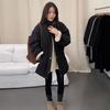 Women's 2024 Winter Stand Collar Lambswool Patchwork Coat - Loose, Versatile, and Warm Mid-Length Quilted Cotton Jacket