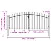 Gartentor Woerden mit Doppelblatt und Speerspitzen-Design 299,5 x 149,5 cm