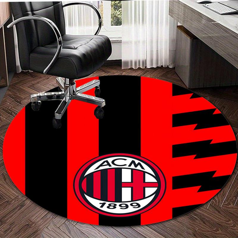 1pc A-AC Milan Print Round Carpet Chair Round Carpet Suitable for Bedroom Living Room Home Decorative Carpet