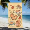 1PC 75x150CM Cute Capybara Soft Towel,Large Funny Cartoon Bath Towel,For Fitness Swimming Pool Travel Blanket Towel Vacation