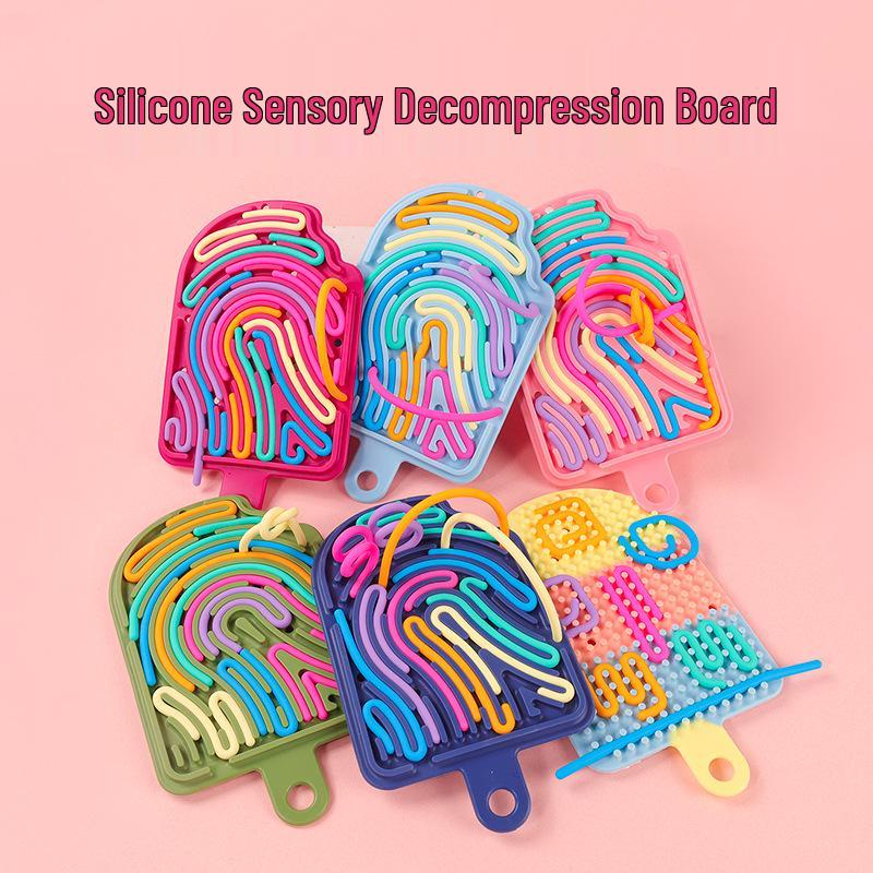 Kids' Space-Themed Sensory Ice Cream Puzzle Board