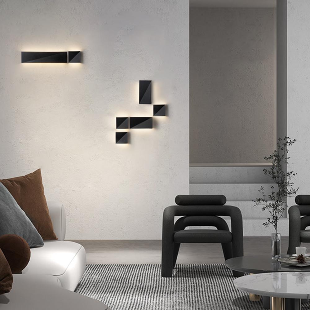 Modern Simple 6W/9W/12W LED Wall Lamp Bedroom Bedside Lamp Living Room Aluminum Home Decor Wall Light White/Black Fixtures