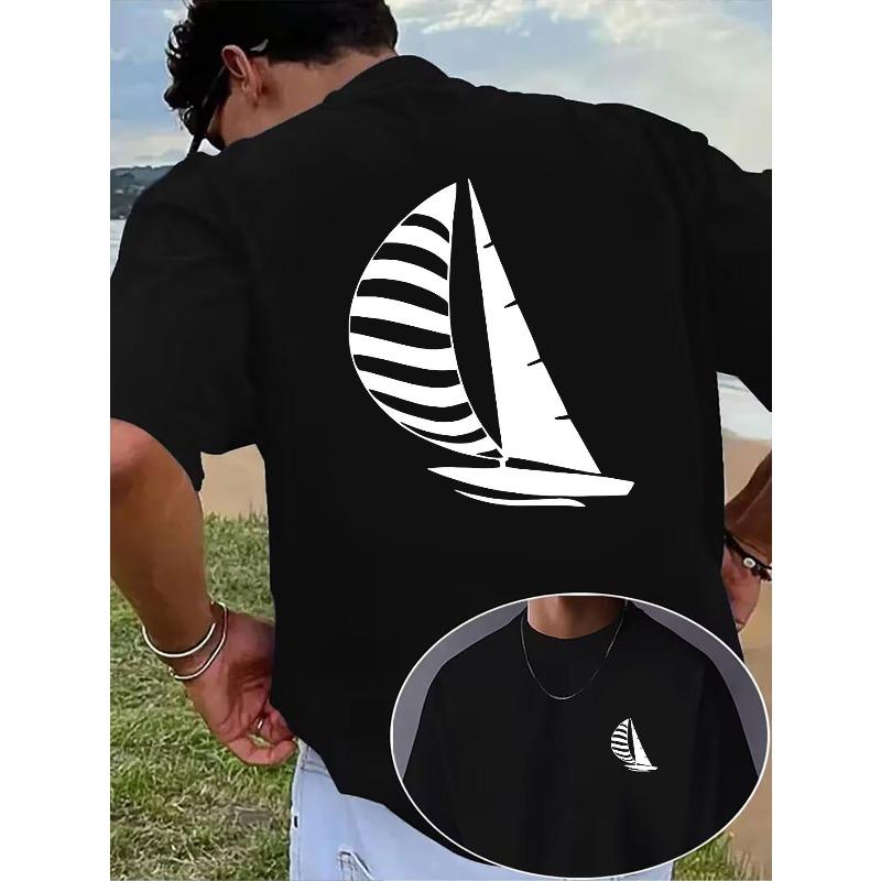 European sizes Men S Summer Casual Short-Sleeved T-Shirt with Round Neck, Border Collie Heartbeat Line Print Short-Sleeved Shirt S