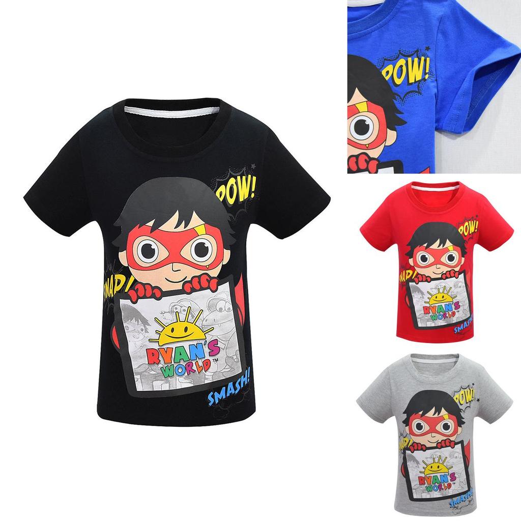 Модна футболка з принтом мультфільмів Ryan Toys Review, м'яка бавовняна суміш, короткий рукав
