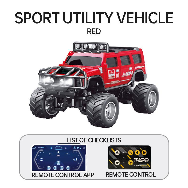 1: 64 RC Mini 2.4G Climbing Off Road Vehicle Simulation RC Car with APP Adjustable Speed Lighting Shock Absorber Boy Toy Gift
