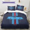 Martini Racing Muster Bettwäsche, Steppbett Set Bettbezug Kissenbezug Zuhause Geburtstagsgeschenk(1 Bettbezug + 2 Kissenbezüge, ohne Füllung)