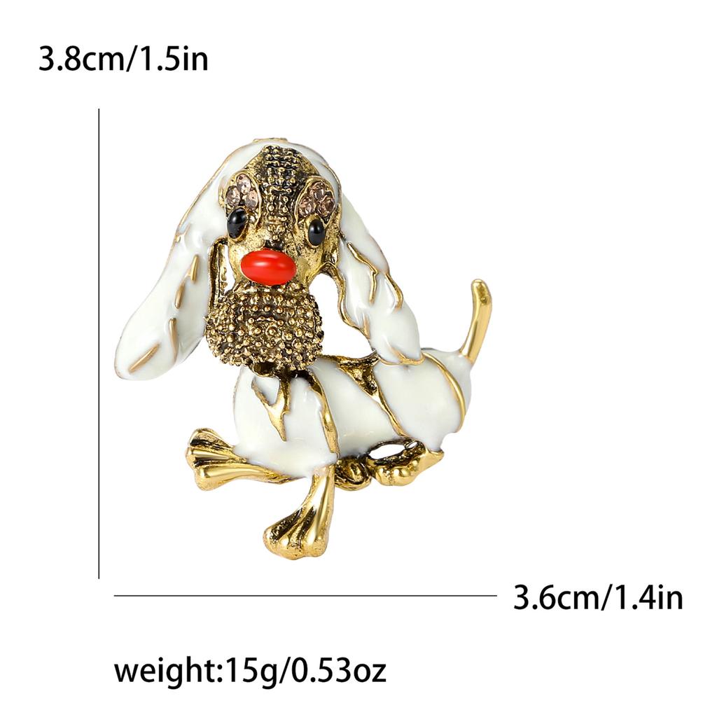 Fashion Enamel Oil Dropping Long Eared Dog Brooch Animal Pin Women'S Dress Suit Accessories Corsage