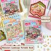 Creative Cartoon Mini 3D Landscape Sticker Book PET DIY Sticker Cabin Scene Miniature House Cabin Scene Pocket Sticker for Kids