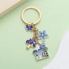 1pc Colorful Fairy Tale Keychain, Enamel Mushroom House Flower Butterfly Charms Key Ring, For Car Keys, Backpacks, Wallets