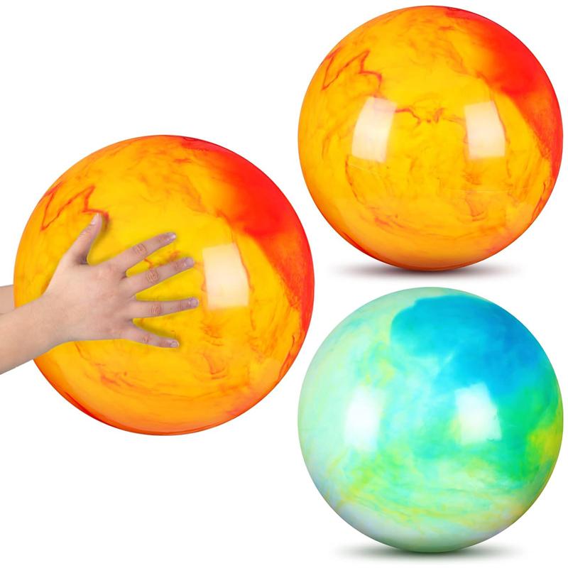 Marbleized Bouncy Balls Size 12Inch Inflatable Toys For Kids Party Carnival Park Beach Playground Backyard Indoor Outdoor Games