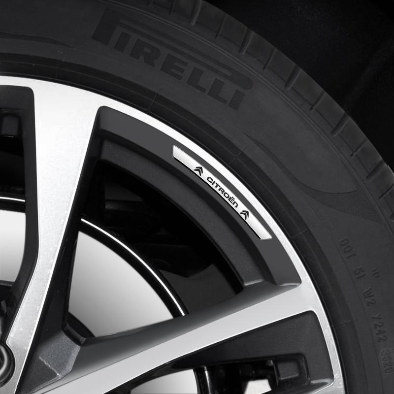 4pcs Car Styling Tire Wheel Stickers Decorative Racing Accessories For Citroen Grand Berlingo Jumper Celysee Xsara Picasso