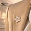 Alloy Brooch Pin 2Pcs Faux Pearl Flower Brooch, Retro Floral Anti-Exposure Neckline Pin, Decorative Women Jewelry Accessories for Suit Dress