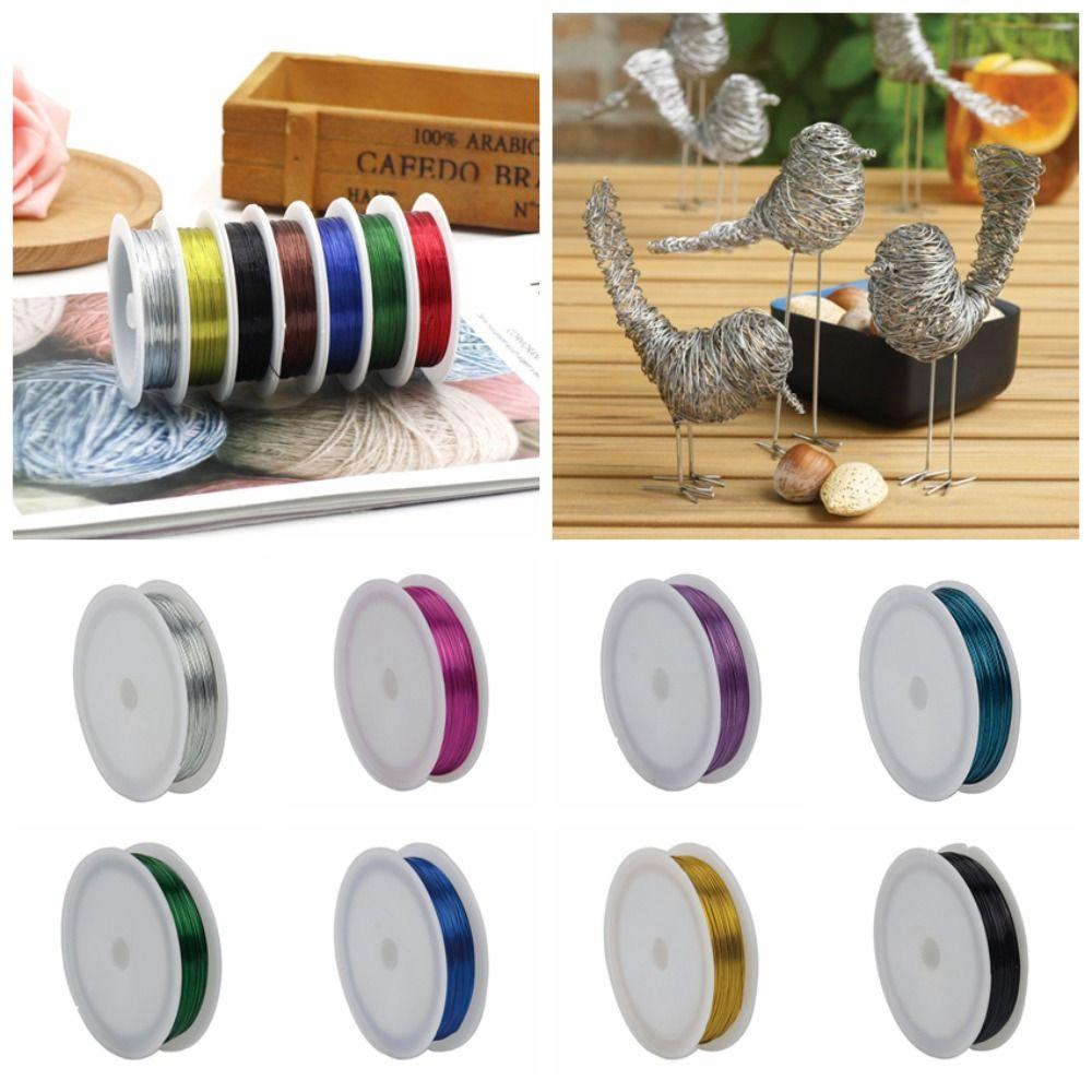 Pet Colored Craft Wire Wire 50M DIY Floral Wire 0.4mm Thin Gauge Flexible Bendable Binding Twist Wire Handcraft Making