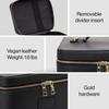 Fashionable PU Leather Makeup Bag Large Capacity Square Shape Camera Storage Bag Waterproof Removable Divider Clutch Bag Travel