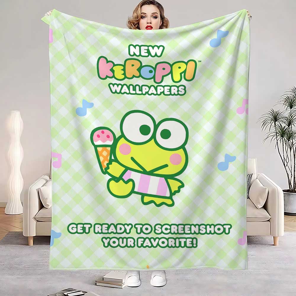 Plush Blanket Sofa Winter Kawaii KEROKEROKEROPPIS Bedroom Decoration Home Fluffy Soft Blankets for Bed Bedspread the Throw Warm