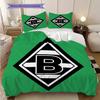Borussia Vzor Povlečení Sada Prošívaných Dek Quilt Cover Povlak na Polštář Domácí Dekorace Dárek k Narozeninám (1 * povlak na peřinu + 2 * povlak na polštář, bez jádra)