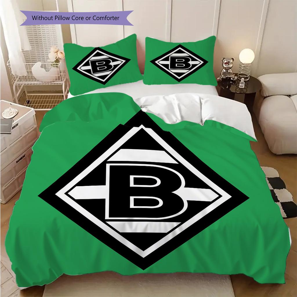 Borussia Vzor Povlečení Sada Prošívaných Dek Quilt Cover Povlak na Polštář Domácí Dekorace Dárek k Narozeninám (1 * povlak na peřinu + 2 * povlak na polštář, bez jádra)