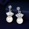 925 Sterling Silver Jewelry Women Fashion Cute Tiny Clear Crystal CZ Stud Earrings Gift for Girls Teens Lady E001
