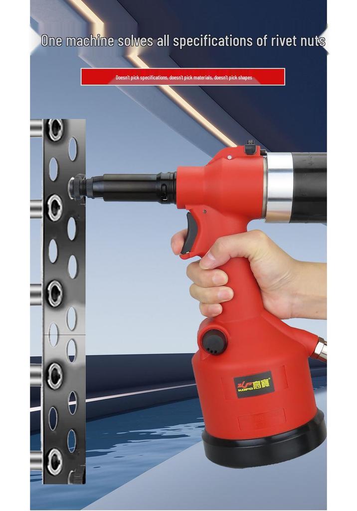 Gaobao Automatic Pneumatic Rivet Nut Tool M3-M12 - Industrial Grade Blind Rivet Gun for Rivet Caps