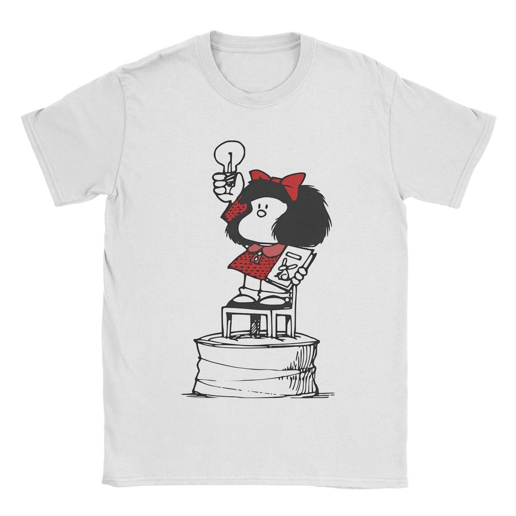 Mafalda Unisex Unisex T Shirts Quino Argentina Cartoon Hipster Tees Short Sleeve Crewneck Tshirts 100 Cotton Graphic Clothes