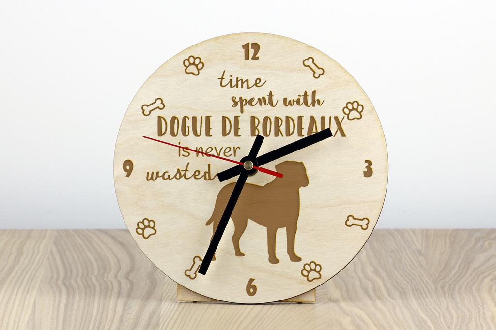 Dogue De Bordeaux, French Mastiff, Bordeauxdog - Clock with Dog, Wooden Clock with Engraving, Personalised Clock by Art-Dog
