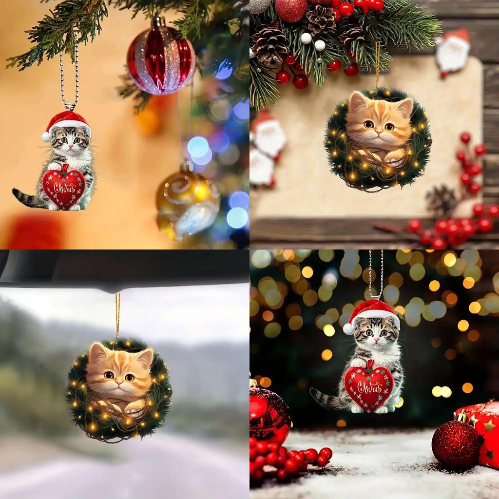 Kreative Cartoon Katze Acryl Deko Hängeanhänger für Autoinnenzubehör