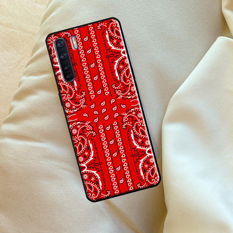 Red Bandana Paisley Case For Oppo A98 A78 A18 A38 A58 A5 A6 Pro A54 A74 A94 A17 A57 A80 A60 A40 A96 A76 A16 A15