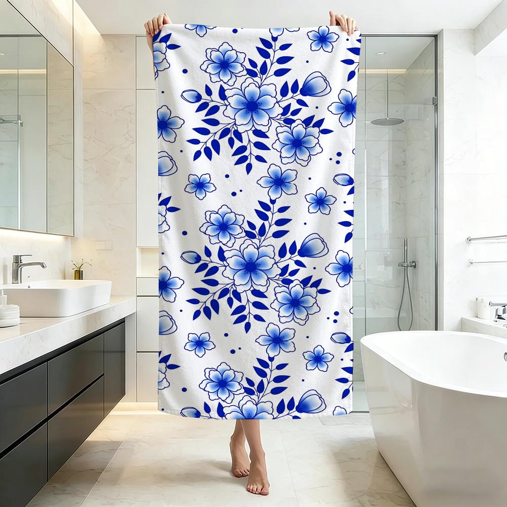 Chinoiserie Floral Towel Five-Star Hotel Quality Eco-Friendly Ultra Soft Thick Towels & Beach Towels