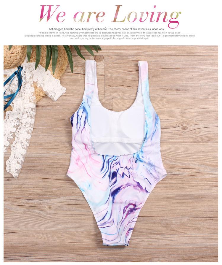 Women's 2020 Sexy One-Piece Swimsuit with Chest Pads, Solid Color, Sleeveless Triangle Beachwear