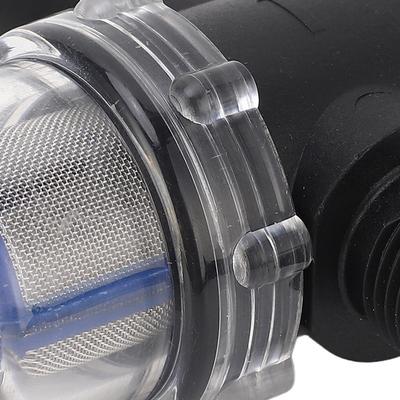 1/2in-14 Inline Filter Female Thread Black Water Pump Strainer Filter 50 Mesh Screen Plastic Strainer Filter RV Water Systems