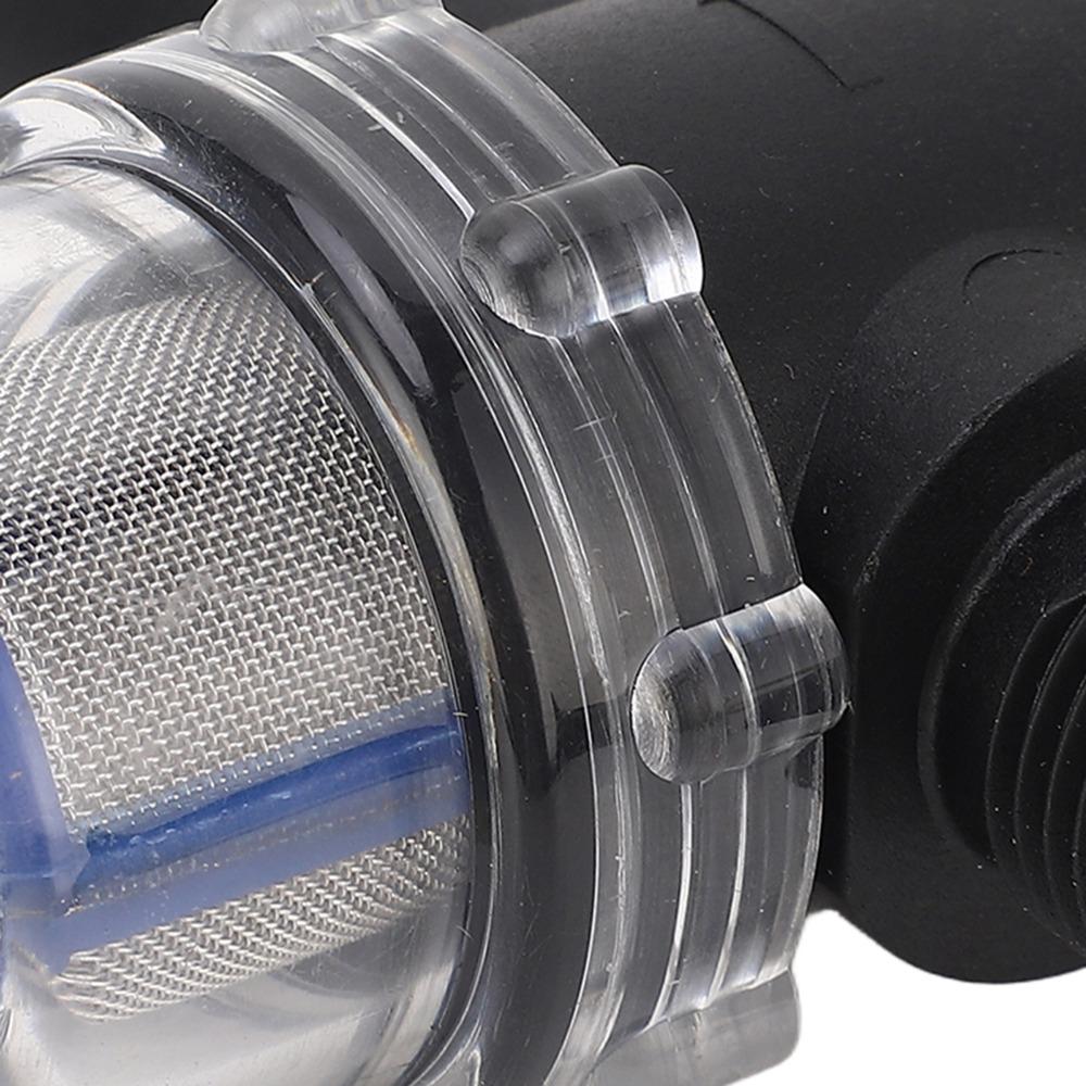 1/2in-14 Inline Filter Female Thread Black Water Pump Strainer Filter 50 Mesh Screen Plastic Strainer Filter RV Water Systems