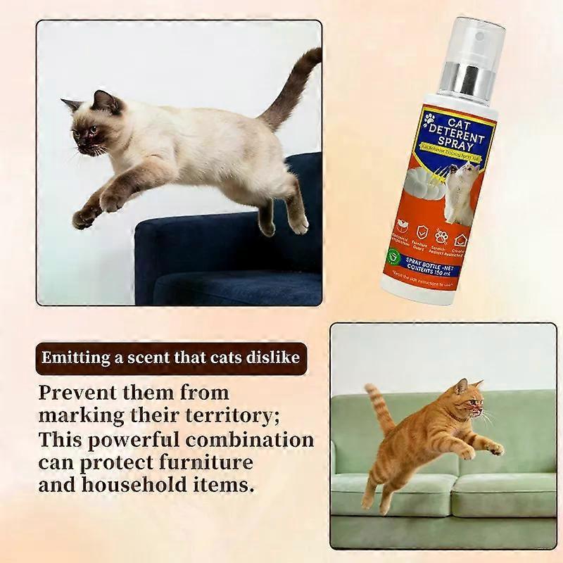 Cat Deterrent Spray - Safe for Indoor & Outdoor Use, Cat Scratch Deterrent for Furniture Protection, Effective Training Aid with Natural Ingredients