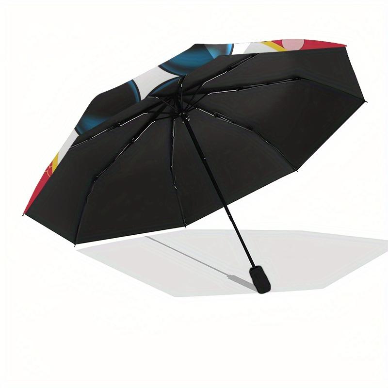 Mickey Mouse,Disney Automatic Opening and Closing Umbrella - 8-rib Folding Design, Lightweight and Portable, Suitable for Daily Business Use