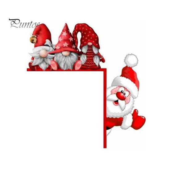 Vánoční dekorace rohu dveří Rustikální dřevěný Santa Claus Elk Gnome Skřítek Levý Pravý Rámeček Cedule Hrana předních dveří Postýlka Sváteční ozdoba