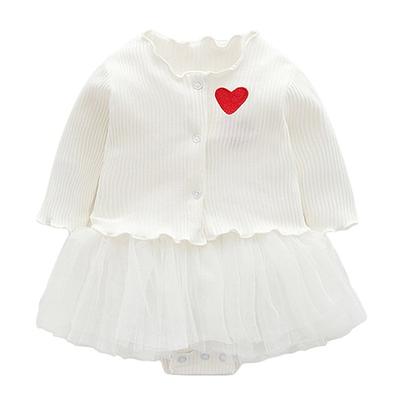 Moms Care Girl Heart Eyes One Piece Suit Cardi Gun Size 9m, Korea Best Childrens Clothes