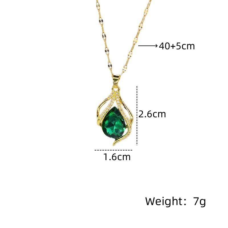 

1 Pcs Fashion High Feeling Women s Accessories Copper Micro Zirconia Drops Necklace Light Luxury Style Niche Jewelry